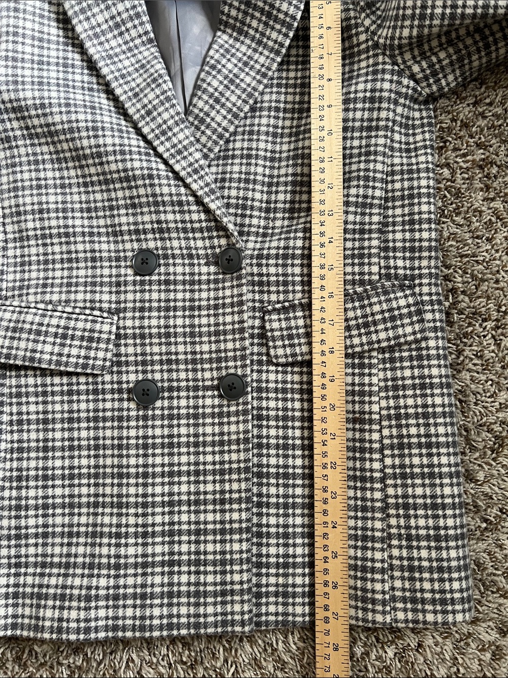 Like New! SINGLE Double-Breasted Blazer Cotton Blend Blk/Wht Size S - Picture 10 of 11